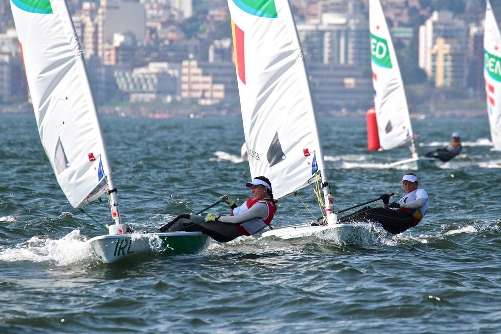 Annalise Murphy (IRL) close to the finish line and a silver medal - Laser Radial Medal Race 2016 Olympics © Richard Gladwell www.photosport.co.nz